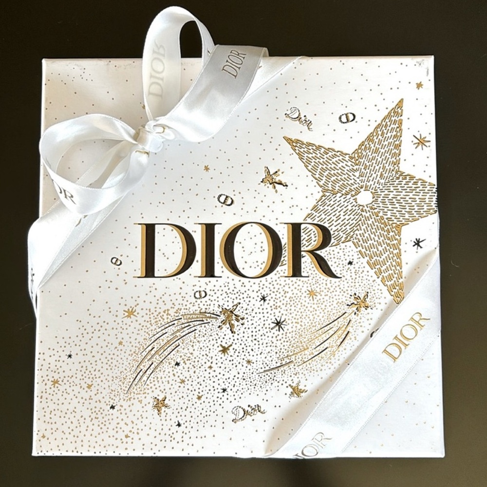 Dior Holiday White and Gold Square Gift Box
